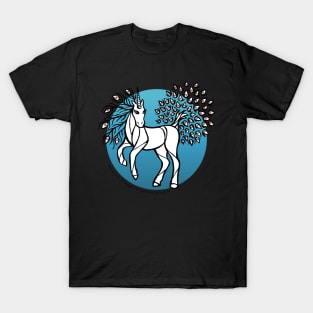 Peacock Unicorn — Inktober Unicorn illustration series T-Shirt